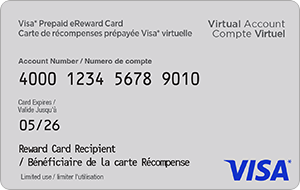 Visa* Prepaid eReward Card (12 Month Expiration)